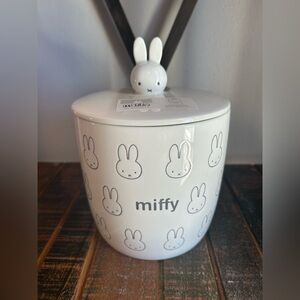 Miffy by Magenta Black And White Ceramic Cookie Jar Canister With Bunny Lid NEW